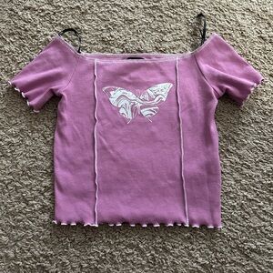 Off the shoulder butterfly top